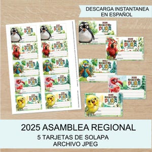 2025 Adoracion pura asamblea tarjeta de solapa regional, crachás, crachá, arquivo para impressão, download digital