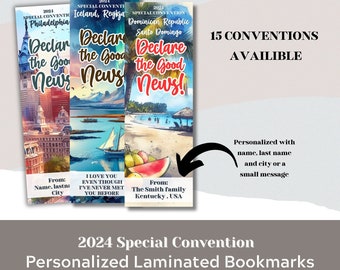 2024 Special Convention Bookmarks,Personalized, Declare the Good News, Laminated bookmarks, Convention gift,Jw gift