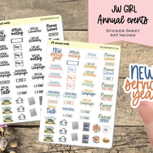 JW annual events Planner stickers /Planner stickers/sticker sheet/JW girl collection