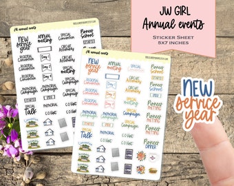 JW annual events Planner stickers /Planner stickers/sticker sheet/JW girl collection