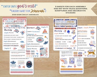 2023-2024 Circuit Assemblies program stickers /Talk titles and decorative stickers/Notebook stickers/Jw gifts