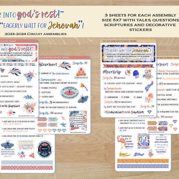 2023-2024 Circuit Assemblies program stickers /Talk titles and decorative stickers/Notebook stickers/Jw gifts