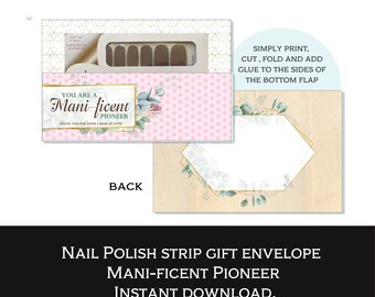 Nail polish strip gift envelope for a sister /Printable envelope/JW gift/Pioneer gift/ Digital Download/Mani-ficent pioneer