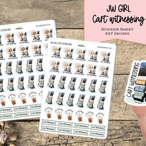 Cart witnessing Planner stickers /Planeer stickers/sticker sheet/JW girl collection