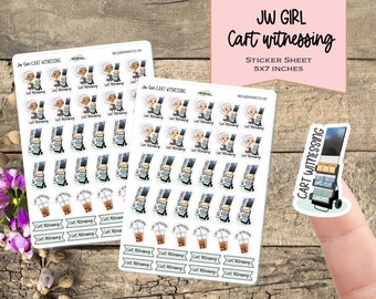 Cart witnessing Planner stickers /Planeer stickers/sticker sheet/JW girl collection