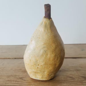 Vintage Handmade Ceramic Pear Paperweight or Figurine/Fruit Decor/Decor for Kitchen/Handmade Fruit/Handmade Pottery/Fruit Art/Ceramic Art
