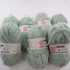 Bernat Bimini Yarn Lt Green Cotton 7 Skeins 1.75 oz 50g 644 yards AB37579 NEW