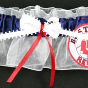 Boston Red Sox Wedding Garter Handmade image 1