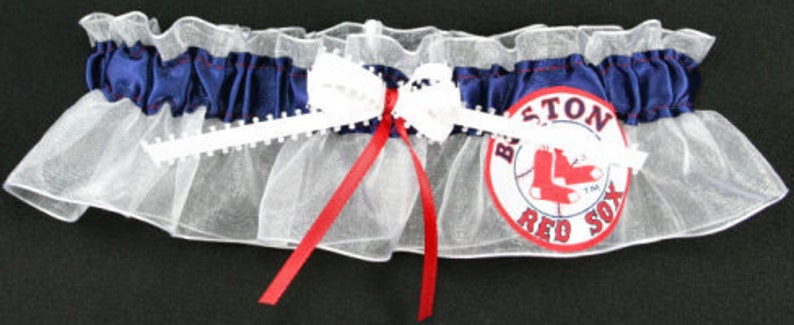 Boston Red Sox Wedding Garter Handmade image 1