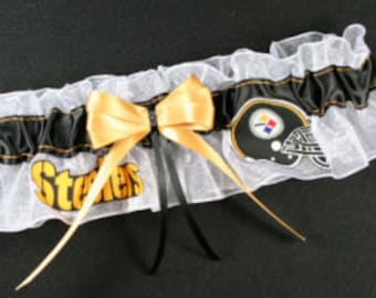 Pittsburgh Steelers Handmade  NFL Bridal Keepsake Garter