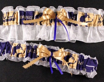 Washington Huskies Wedding Garter Set  Handmade