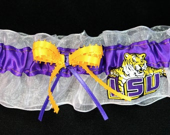 Louisiana State Tigers LSU Wedding Garter  Handmade