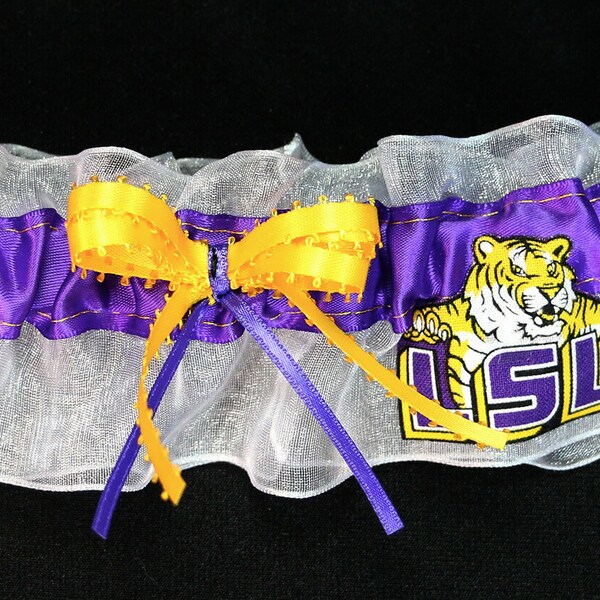 Louisiana State Tigers LSU Wedding Garter  Handmade