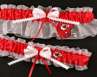 Kansas City Chiefs Handmade Wedding Garter Set