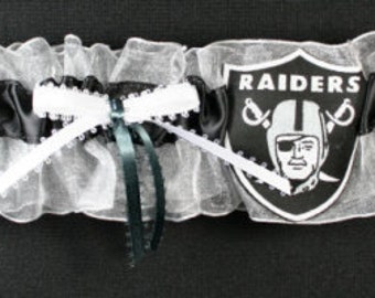 Oakland Raiders Handmade NFL Bridal Keepsake Garter