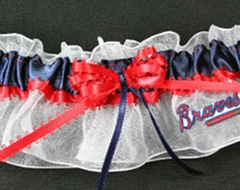 Atlanta Braves Wedding Garter Set  Handmade   *TOSS NOT PICTURED*