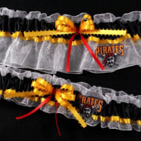Pittsburgh Pirates Wedding Garter Set  Handmade