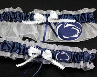 Pennsylvania State Penn State Nittany Lions Wedding Garter Set  Handmade