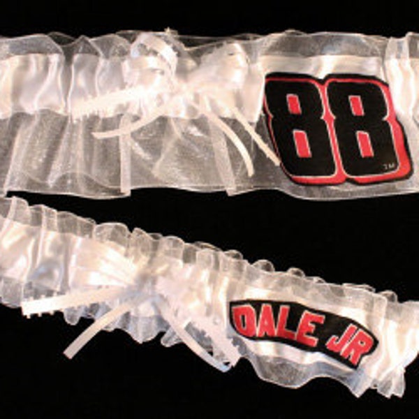 Dale Earnhardt Jr WHITE NASCAR Garter Set