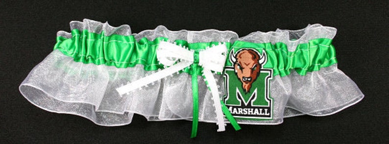 Thundering Herd Wedding Bridal Garter Handmade Can Be Personalized Marshall