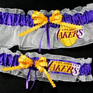 Ensemble jarretière de mariage artisanal pour basket-ball Los Angeles Lakers