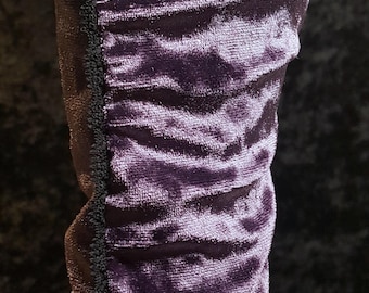 Orchidee LAVENDEL Fluwelen armwarmers met zwart kant - fluwelen vingerloze handschoenen met stretch en duimgat voor een geweldige pasvorm, uniek! Volwassen O/S