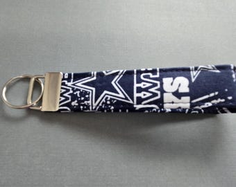 Dallas Cowboys Keychain Key Fob Strap Phone Wristlet Holder