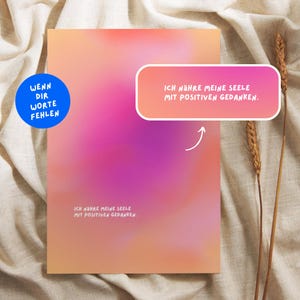 Postkarte „Ich nähre meine Seele mit positiven Gedanken“ | Achtsamkeitskarte aus Recyclingpapier, Selfcare, Mental Health, Geschenk Freundin