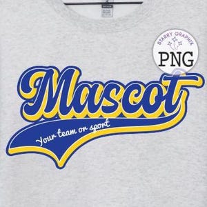 Custom Mascot PNG Image, Personalized Mascot Retro Varsity Design, Sublimation Designs Downloads, PNG File
