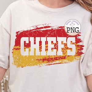 Chiefs PNG Image, Mascot Chiefs Red Gold Brush Stroke Design, Sublimation Designs Downloads, PNG File