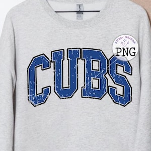Cubs PNG Image, School Team Cubs Blue Varsity Design, Sublimation Designs Downloads, PNG File