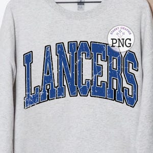 Lancers PNG Image, School Team Lancers Blue Varsity Design, Sublimation Designs Downloads, PNG File
