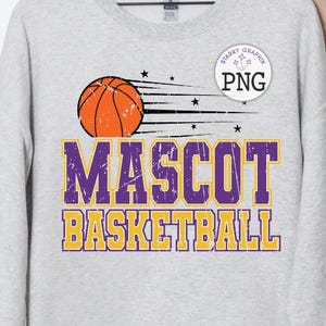Custom Mascot Basketball PNG Image, Personalized Mascot And Colors, Sublimation Designs Downloads, PNG File