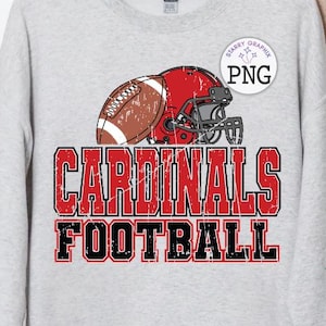 Cardinals Football PNG Image, Football Cardinals Mascot School Spirit Red Design, Sublimation Designs Downloads, PNG File