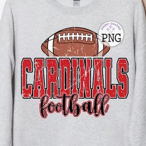 Cardinals Football PNG Image, Cardinal Mascot Varsity Football Red Design, Sublimation Designs Downloads, PNG File