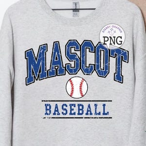Custom Mascot Baseball PNG Image, Personalized Mascot Baseball Varsity Design, Sublimation Designs Downloads, PNG File