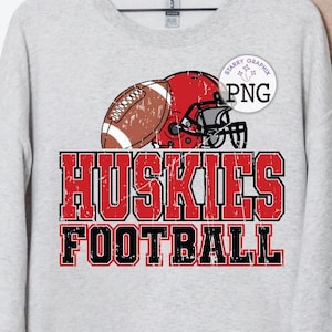 Huskies Football PNG Image, Football Huskies Mascot School Spirit Red Design, Sublimation Designs Downloads, PNG File