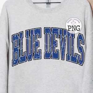 Blue Devils PNG Image, School Team Blue Devils Blue Varsity Design, Sublimation Designs Downloads, PNG File