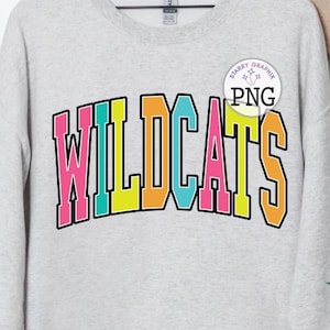 Wildcats PNG Image, School Team Wildcats Spirit Shirt Varsity Design, Back to School Shirt, Sublimation Designs Downloads, PNG File