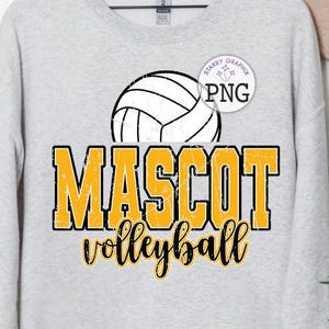 Custom Mascot Volleyball PNG Image, Personalized Mascot Varsity Volleyball Design, Sublimation Designs Downloads, PNG File