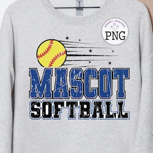 Custom Mascot Softball PNG Image, Personalized Mascot And Colors, Sublimation Designs Downloads, PNG File