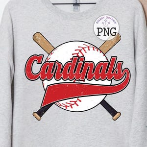 Cardinals PNG Image, Cardinals Baseball Mascot Red Retro Design, Sublimation Designs Downloads, PNG File