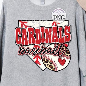Cardinals Baseball PNG Image, Mascot School Spirit Baseball Cardinals Red Design, Sublimation Designs Downloads, PNG File