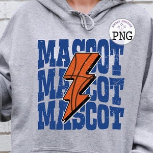 Custom Mascot Basketball PNG Image, Personalized School Team Mascot Name And Colors, Sublimation Designs Downloads, PNG File