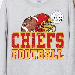 Chiefs Football PNG Image, School Team Chiefs Red Gold Varsity Design, Sublimation Designs Downloads, PNG File