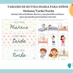 Tablero de rutina para niños con 162 tarjetas con actividades diarias, PDF, Plantilla Imprimible, Planificador infantil, Descarga Digital