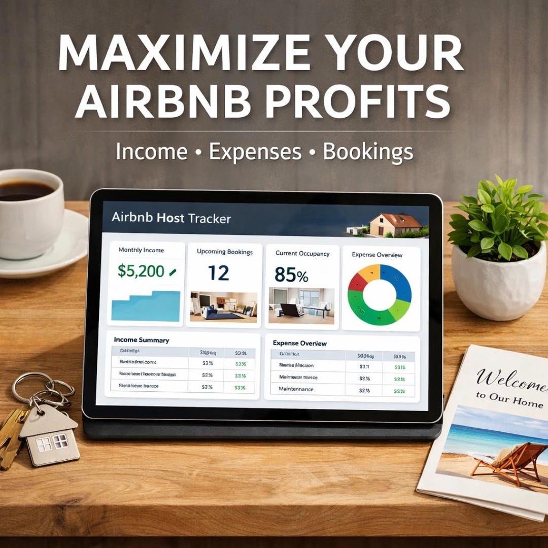 Host Rotation Tracker Airbnb Host Tracker Excel | Rental Income Spreadsheet | Property ...