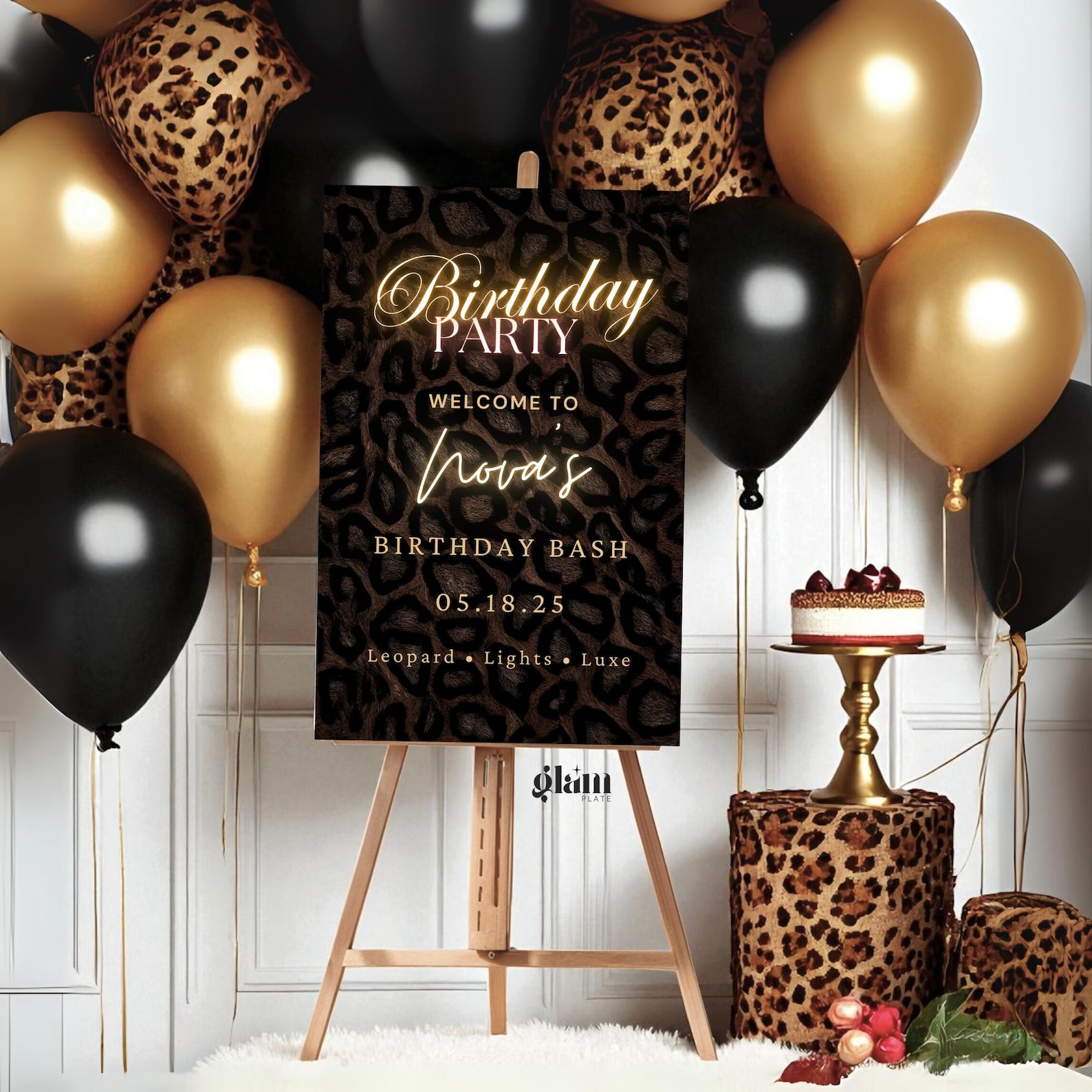 Leopard Decoration,welcoming Template,signed Template,leopard Birthday ...
