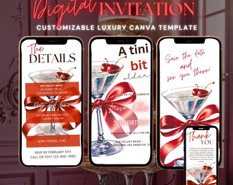 A Tini Bit Older Cherry bow invite birthday video,a tini bit older birthday invitation,cherry on top invites,cherry on top birthday invite