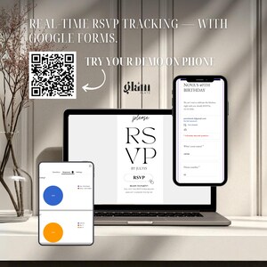 Minimalistische zwarte strik uitnodigen minimalistische RSVP, online RSVP-uitnodiging, RSVP-websites, bewerkbaar uitnodigend, zwarte kokette BB4 met strikthema afbeelding 6
